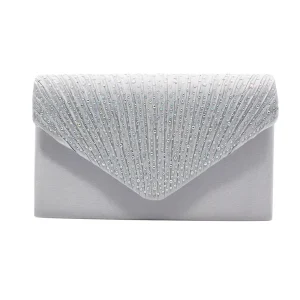Glitter Rhinestone Wedding Evening Purse Crystal Envelope Crossbody Shoulder Clutch Bag Handbag for Women