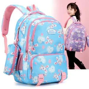 Grade 7 Kids Rabbit Backpack Elementary School Children Junior High School Bag Sweet and Cute Casual Children Backpack