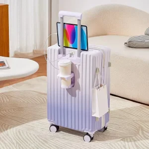 Gradient Carry on Large Capacity Waterproof Suitcase with Lock Lightweight Spinner Trolley Holiday Travel Case for Women Men