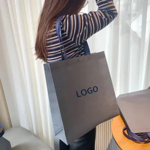 Gray Biodegradable Non-Woven Tote Bag Custom Silk Screen Printed Custom Color OEM ODM Exhibition Shopping Gift Bag