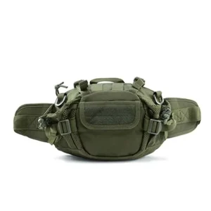Green Polyester Fanny Pack Men Water Resistant Waist Bag for Women Fashionable Tactical Belt Bag