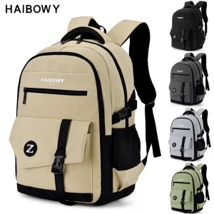HAIBOWY Unisex Laptop Backpack Simple Design College Student Bag With Cloth Back for Boys Girls Men Casual Style