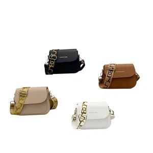 HK Summer High End Women’s Single Shoulder Crossbody Bag Solid Color Small Square Bag Wide Shoulder Strap Saddle