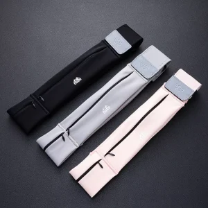 HUALIAN Slim Running Belt With Water Bottle Holder Invisible Circle Fanny Pack Running Waist Bag Money Belt for Workout