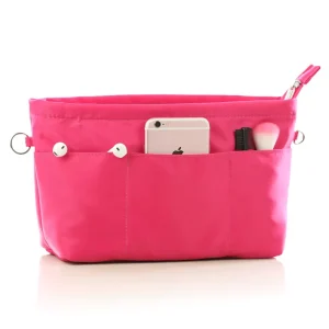 Handbag Tote Organizer Insert Nylon Zippered Purse Organizer Sturdy Bag in Bag for Daily Use Travel