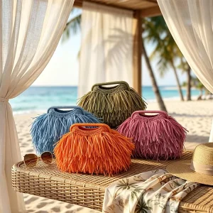 Handmade Large Dumpling Bag Evening Wedding Clutch Bag Straw Crochet Bags for Women Luxury