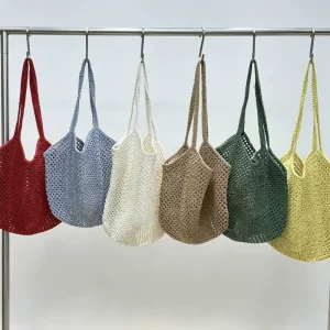 Handmade Summer Beach Fashion Straw Tote Bag Two Handles Open All match Travel Vacation Lazy Woven Shoulder Lining All Seasons