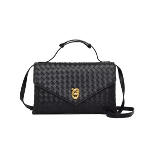 Handmade Woven Bag Luxury PU Leather Shoulder Bag Handbag Designer Crossbody Bag PU Lining