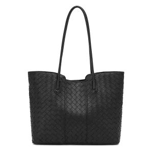 Handmade Woven Handbag for Women Leather Tote Bag with Purses Travel Shoulder Bag Large Leather Tote Bag for Women