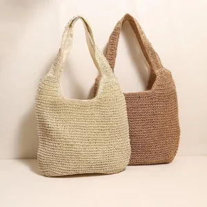 Handmade Woven Rope Tote Bag Large Crochet Hobo Shoulder Bag Eco Friendly Beach Shopping Bag for Women