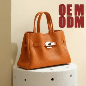 Handtasche Damen Leder Bag Women German Market Trendy Top Handle Satchel Contrast Stitching