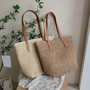 Handwoven Handbag Shoulder Straps Messenger Crossbody Bag Large Capacity Beach Women’s Tote Bag
