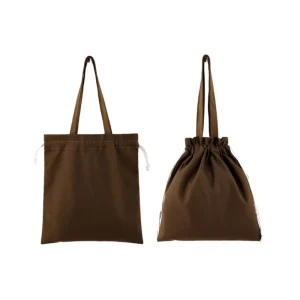 Hanio Low MOQ Custom Logo Eco friendly Fashionable Recycled Reusable Plain Minimalist 34x37cm Canvas Drawstring Tote Bag