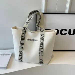 Heavy Duty Cotton 12Oz Printing New Black White Plain Canvas Tote Bag With Zipper Plain Sling Canvas Tote Bags
