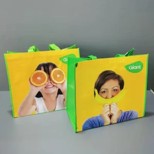 Heavy Duty Large Capacity Laminated Non Woven Bag Full Color Printable Folding Water resistant Reusable Shopping Carrier