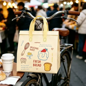 Heavy Duty Non Woven Thermal Insulated Bag Food Delivery Cooler Carrier for Restaurant Takeaway Burger Snack Catering Tote