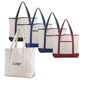 Heavy Weight Canvas Shopping Bags Personalized Cotton Boat Supermarket Grocery Bag Canvas Oversized Canvas Tote Bag