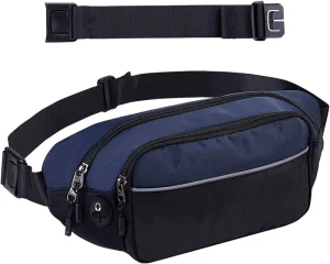 High Capacity Travel Fanny Pack Crossbody Waist Bag Belt Bag with Adjustable Strap for Workout Running Shopping Hiking Daily
