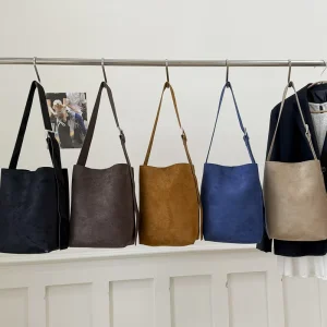 High End Luxury Women’s Bohemian Soft PU Leather Shoulder Tote Bag with Single Strap and Polyester Lining Portable