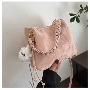 High End Western style Niche Pink Bag Women’s Versatile Crossbody Bag Fashionable Handbag Bucket Bag