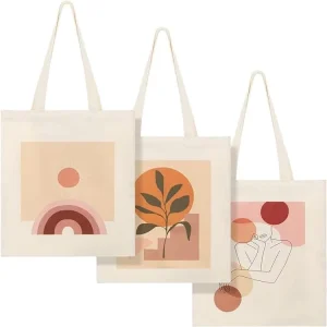 High Quality Beige White Custom Logon Canvas Tote Bags with Zipper Polyester Cotton Canvas Bag