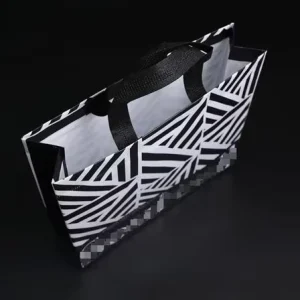 High Quality Black & White Carry Bags for Shopping Customized Printing pp Non Woven Shopping Bag Clothes Reusable Non Woven Bags
