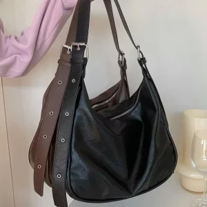 High Quality Casual Luxury Tote Bags Large Capacity Vintage PU Leather Shoulder Bags for Women
