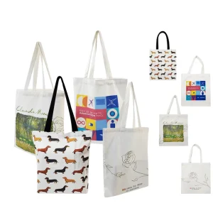 High Quality Custom Eco Friendly Cotton Canvas Tote Bags for Women Portable Shopping Bags Promotional Use Custom Logo