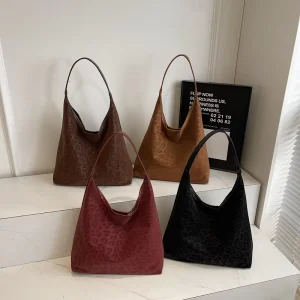 High Quality Custom Leopard Print Ladies PU Leather Waterproof Single Strap Tote Bags Underarm Messenger Shoulder Handbags