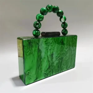 High Quality Emerald Green Ladies Evening Bag Party Acrylic Clutch Bag
