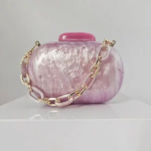 High Quality Fashion Acrylic Women’s Evening Clutch Bags for Wedding Luxury Chain Shoulder Bag with Polyester Lining