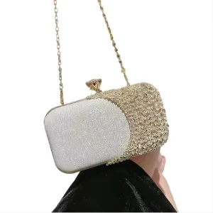 High Quality Gold Silver Luxury Party Elegant Rhinestones Crystal Hand Bling Ladies Purse Clutch Bag Evening Bags for Women