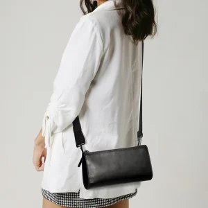 High Quality Lady Style Genuine Leather Large Capacity Women’s Shoulder Messenger Bag Zip Portable Polyester for Daily Use