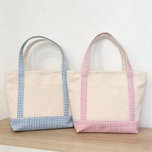 High Quality Large Capacity Canvas Cotton Tote Bag Handle Oversized Printed Logo Customizable Eco friendly Zipper Shopping Bag