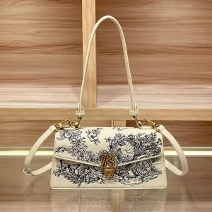 High Quality OEM ODM PU Vintage Fashion Women’s Shoulder Bag with Embroidery Waterproof Portable