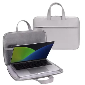 High Quality Pu Laptop Briefcase with Sling Strap Large Capacity Laptop Bag Casual Style