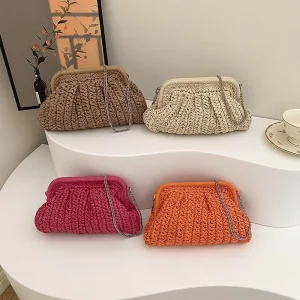High Quality Straw Wedding Clutch Bags for Women Clutch Purse Fashion Shoulder Bags for Ladies Evening Bags