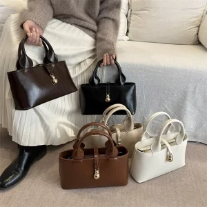 High Quality Textured Tote Bucket Bag Womens Bag Autumn