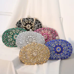 High Quality Wedding Purse Diamond Crystal Rhinestone Evening Bag Women Clutch Bag Evening Bags
