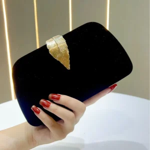 High-end Evening Bag for Cheongsam Dress Small Size Cross-border Velvet Polyester-lined Lady’s Elegant Clutch Lock Closure Daily