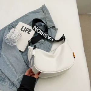 High end Fashion Lightweight Large Capacity PU Zipper Closure Geometric Single Strap Women’s Shoulder Crossbody Bag