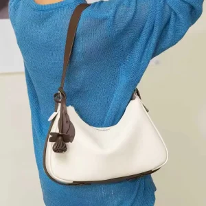 High quality Genuine Leather Crescent Bag with Fashionable Simple Design Shoulder Bag Large Capacity Casual Crossbody Bag