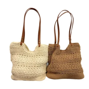 High quality Hand woven Single shoulder Grass woven Sling Beach Bag with Large Capacity and Casual Design