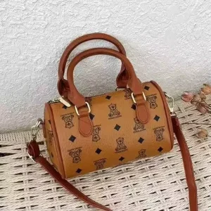 High-quality Summer Vintage Fashion Women’s Boston Bag Mini PU Leather Purse Zipper Closure Lightweight Water Resistant