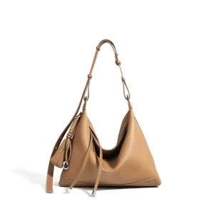 Hobo Crossbody Bag Spring Summer Designer Niche Foreign Trade Full Grain Leather Womens French High End Zipper Polyester