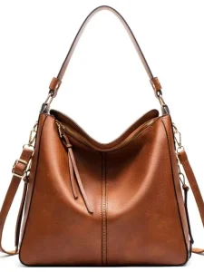 Hobo Crossbody Bags for Women Faux Leather Hobo Handbags Retro Large Size Shoulder Bag Bucket Purse