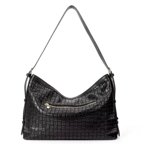 Hobo Women’s Tote Bags Woven Fashion Custom LOGO Hobo Tote Bags Braiding PU Handbags Soft Women Shoulder Bags