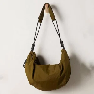 Hobo Women’s Trendy Dumpling Crossbody Bag Portable Sport Sling Bag Fashionable Half Moon Waterproof Shoulder Bag Solid Lady