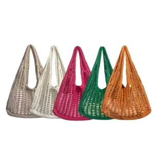 Hollow Knit Beach Bag Seaside Shoulder Bag New Tote Simple Braid High Capacity Degree