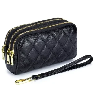 Hot Selling Ladies Clutch Bags Wallet Three Layers Genuine Leather Soft Clutch Bag for Women